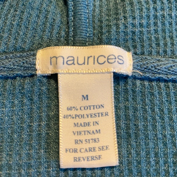 Women’s medium Maurice’s half sleeve waffle knit hooded sweater - Picture 5 of 5